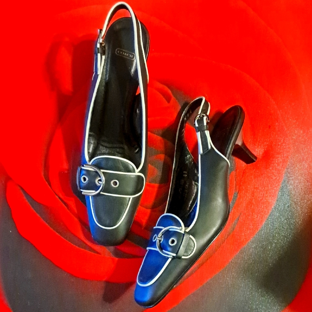 Coach Black and White Heels